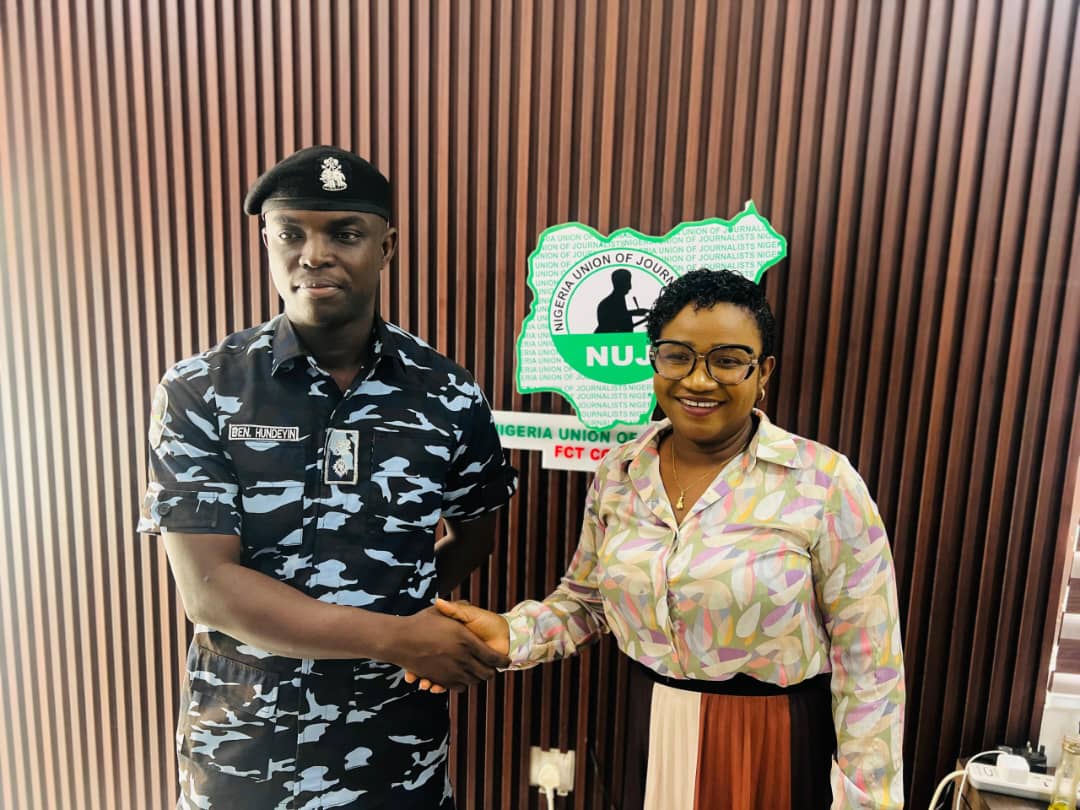 FORCE PRO BENJAMIN HUNDEYIN PAY VISIT NUJ FCT CALL FOR MEDIA COLLABORATION.